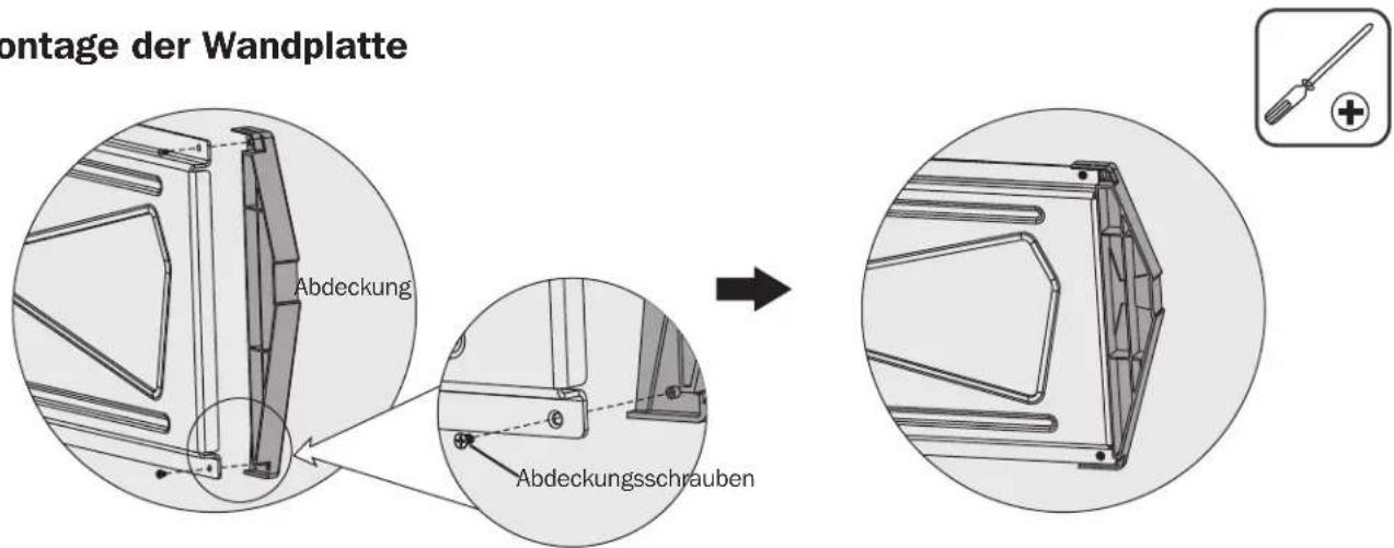 ontage der Wandplatte Abdeckung Abdeckungsschrauben