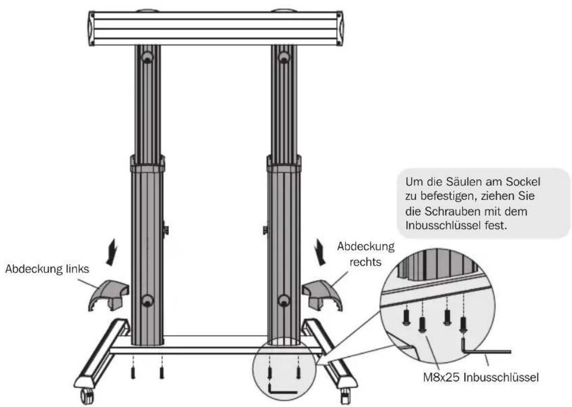 Tripp Lite DMCS60100XX - Montage der Säulen am Sockel - 4