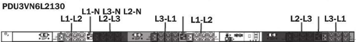 Tripp Lite PDU3XVN6G20 - Emplacement de la prise de courant du banc d'essay et références de affichage - 2