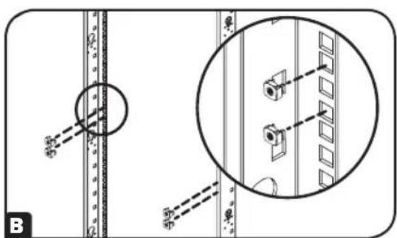 Tripp Lite PDUMNH30HVAT - Fixer les segments de rail arrière au bâti - 1