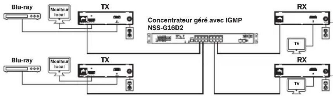 Tripp Lite B160001HDSI - Installation point à multipoint - Commutateur géné avec IGMP - 3