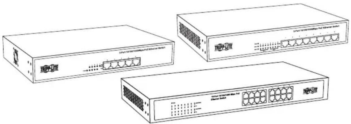 Tripp Lite NG16POE - Commutateurs Gigabit Ethernet du réseau non géré avec alimentation électrique par câble Ethernet (PoE) - 1