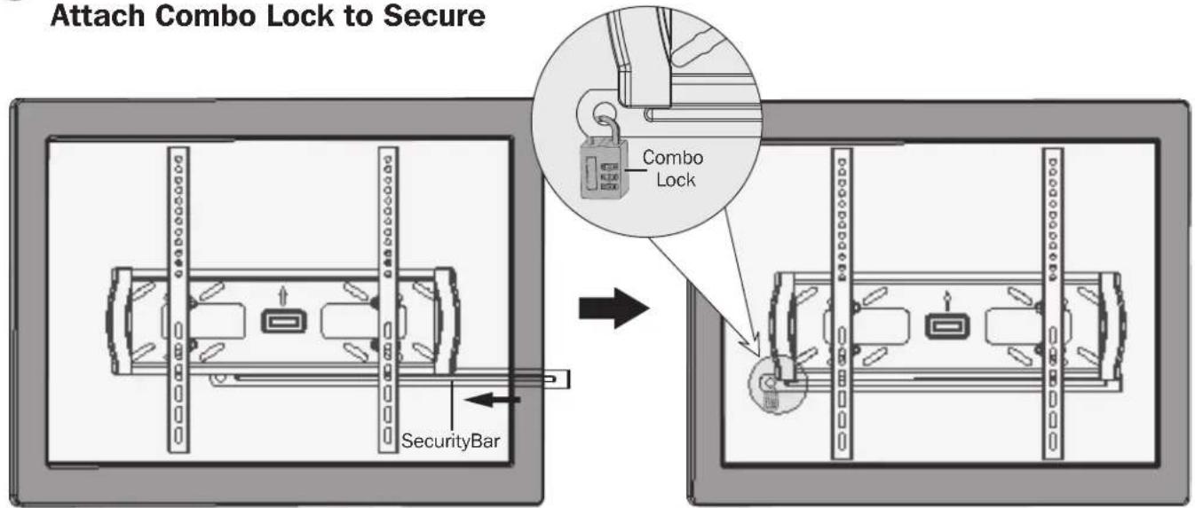 Tripp Lite WorkWise DWTSC3255MUL - Slide Security Bar through the Mounting Brackets and Attach Combo Lock to Secure - 1