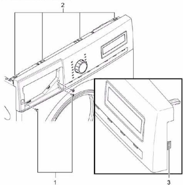 BOSCH WAV28E93 - Fjernelse af betjeningspanel - 1
