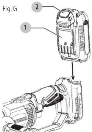 Craftsman CMEG200 - Installation et retrait du bloc-piles (Fig. G) - 1