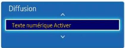 Diffusion Texte numérique Activer