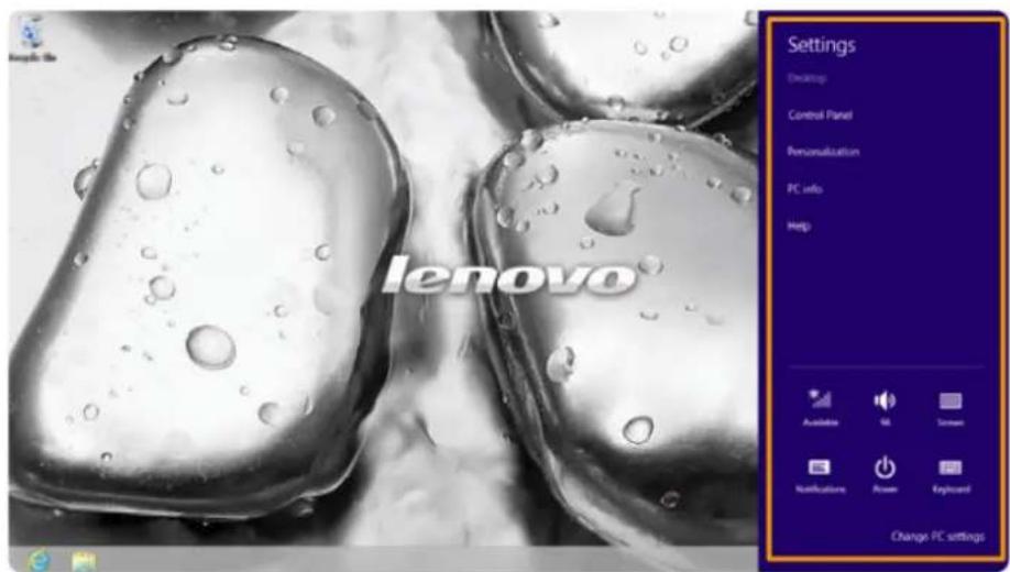 LENOVO IdeaTab Lynx - Paramètres charm - 1