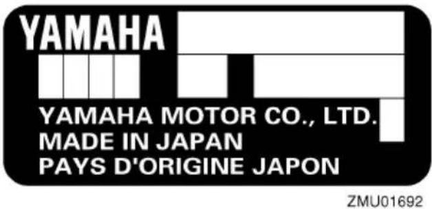 YAMAHA F9.9H (2013) - Numéro de série du moteur hors- bord - 3