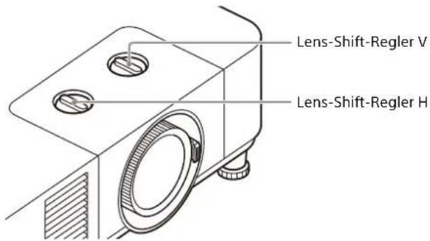 SONY VPLPHZ60 - Anpassen der Neigung des Projektors über den Lens-Shift - 2
