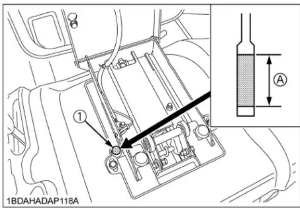 KUBOTA GR2120 - ■ Vérification du niveau d'huile de la transmission - 1