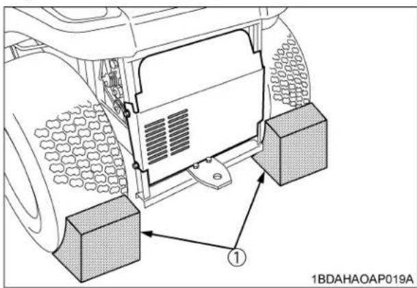 KUBOTA GR2120 - Pour appliquer le frein de stationnement: - 1