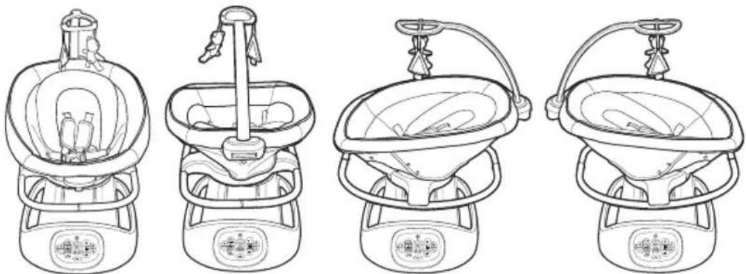 GRACO Sense2Soothe - No almacene el columpio en ninguno de los modos en los que el producto se orienta hacia un lado - 1