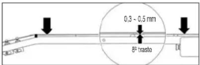 0,3 ~ 0,5 mm B° trasto