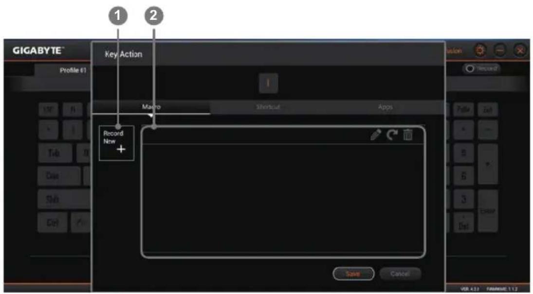GIGABYTE Aero 15W v8 - Macro assign page - 1