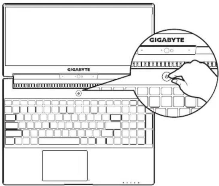 GIGABYTE Aero 15W v8 - Einschalten: - 1