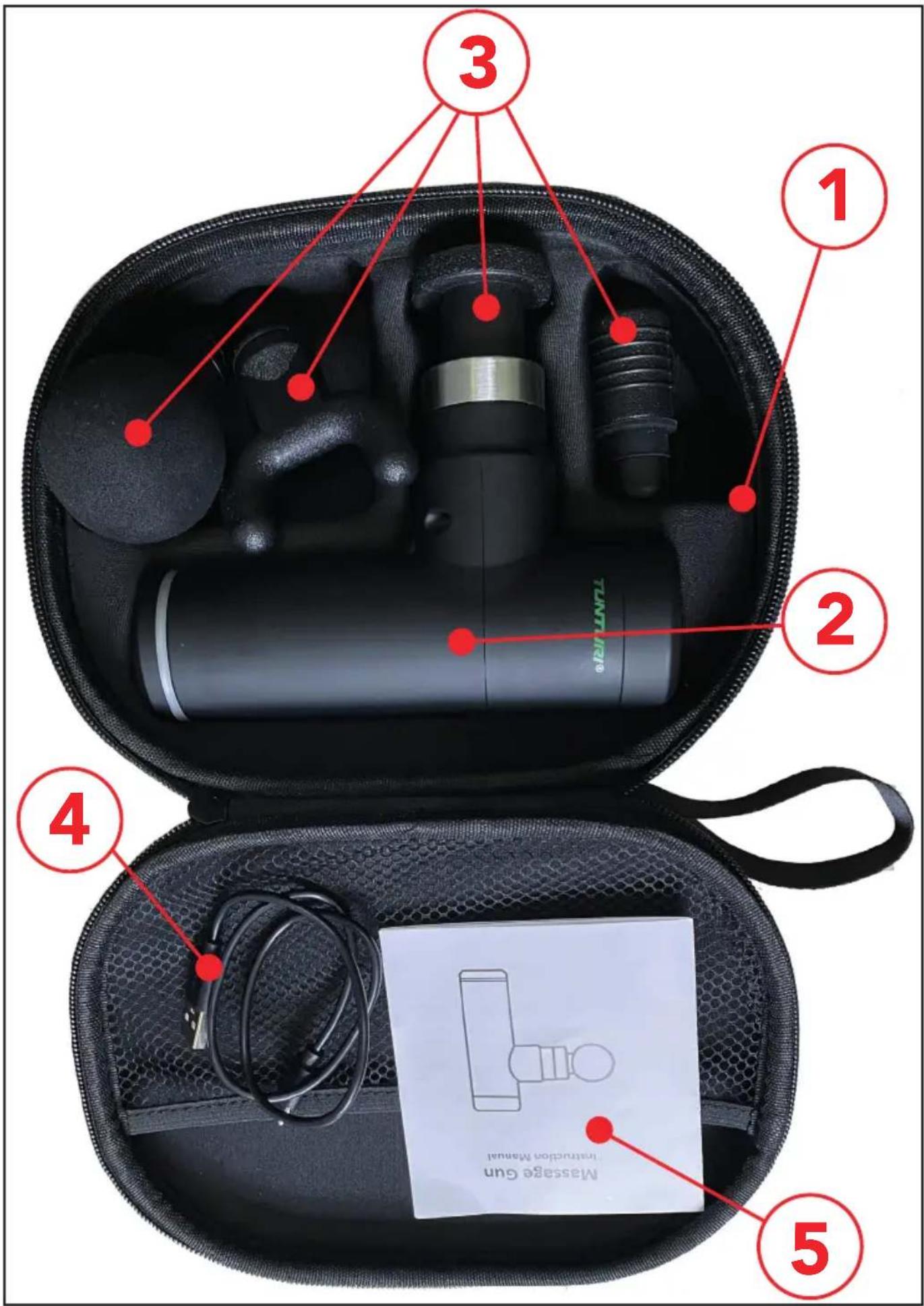 TUNTURI Massage Gun Mini - Attention, Achtung, Attention, Attentie, Attenzione, Atención, Giv akt, Huomio - 3
