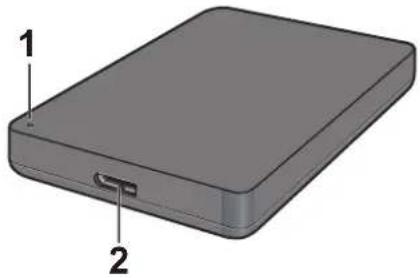 BUFFALO MiniStation HDPCF2.0U3BD - LED指示燈和連接 - 1