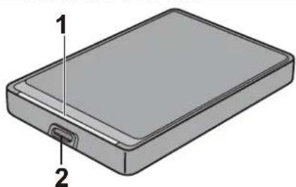 BUFFALO MiniStation HDPCF2.0U3BD - LED指示燈和連接 - 1