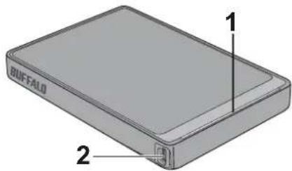 BUFFALO MiniStation HDPCF2.0U3BD - LED指示燈和連接 - 1