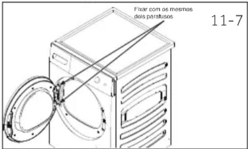 HAIER HD90A3S979 - Rodar e substituir o conjunto da dobradiça/porta - 2