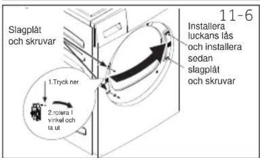 HAIER HD90A3S979 - Rotera och installera gångjärn/luckan - 3