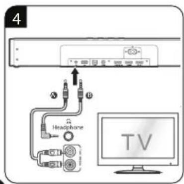 4 A B Headphone TV