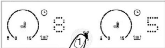 GRUNDIG GIEI938980I - Allumage du foyer à grande sur- face pendant que l'un ou les deux foyers gauches fonctionnent (Cette fonction est optionnelle. Elle peut ne pas être disponible sur votre produit.) - 1