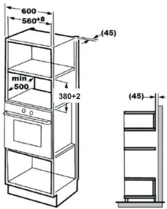 GRUNDIG GMI12311B - Dimensione alloggiamento per l'installazione a incasso - 1
