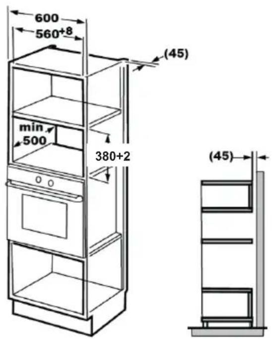 GRUNDIG GMI12311B - Möbeldimensioner für inbyggda installationer - 1