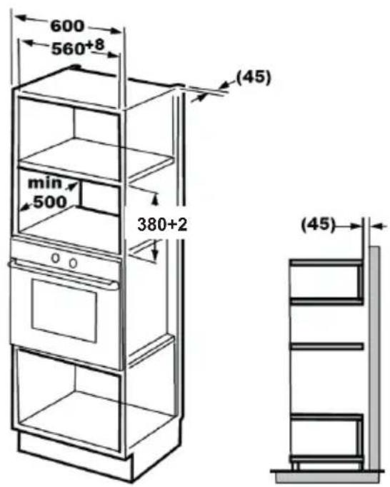 GRUNDIG GMI12311B - Dimensiones de los muebles para la instalación integrida - 1