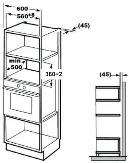 GRUNDIG GMI12311B - Möbelabmessungen für die integrierte Installation - 1