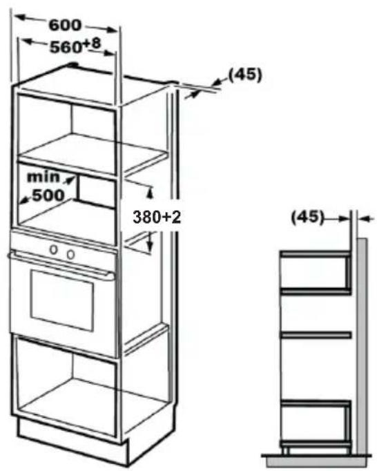 GRUNDIG GMI12311B - Wymiary mebli do montazu sabudowanego - 1