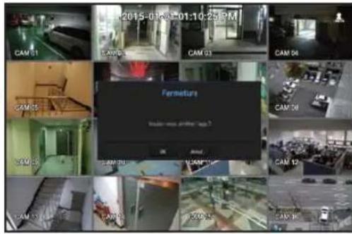 Wisenet SRN873S - Arrêt du système - 1