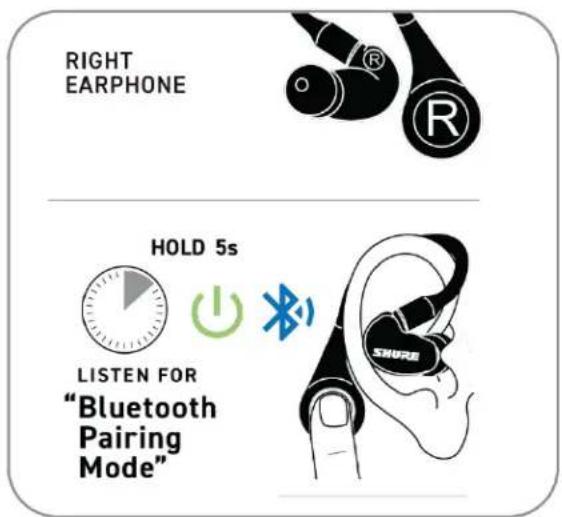 SHURE True Wireless Secure Fit Adapter - Allumer et appairer - 1