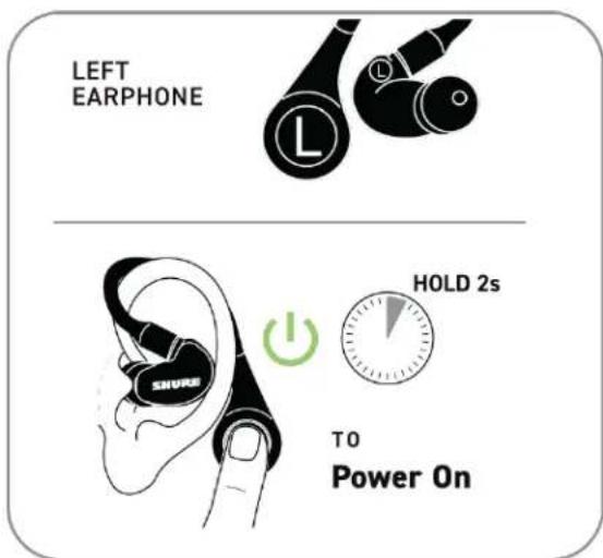 SHURE True Wireless Secure Fit Adapter - Allumer et appairer - 2