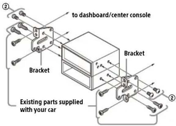 SONY XAVAX8150 - Using the mounting brackets supplied with your car - 1