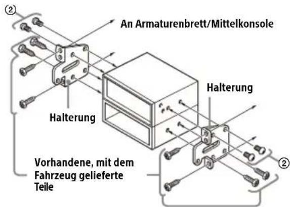 SONY XAVAX8150 - Mittels der mit Ihrem Fahrzeug mitgelieferten Montagehalterungen - 1