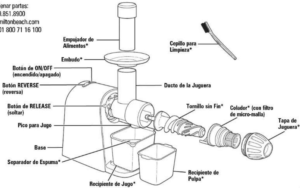 HAMILTON BEACH Masticating 67951 - Partes y Caracteristicas - 1