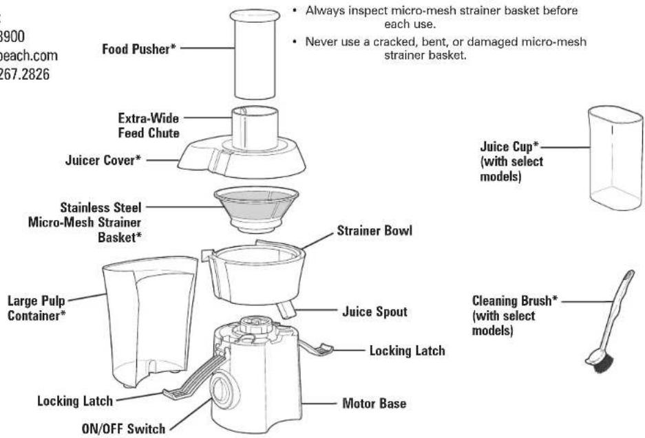 HAMILTON BEACH Big Mouth 67650A - WARNING - 1