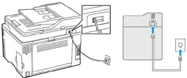 XEROX C235V - Configuration 1: l'imprimante est connectée à une ligne de télécopie dédiée - 1
