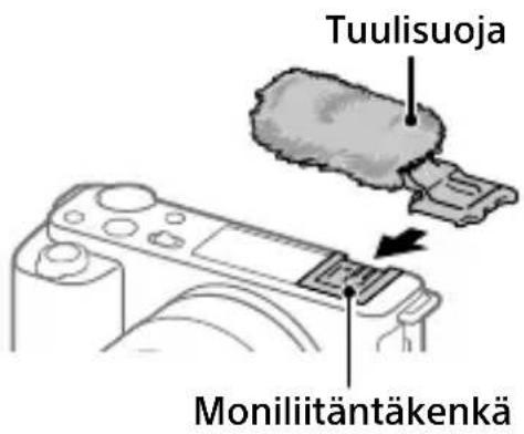 SONY ZVE10L - Tuulisuojan (mukana) käyttäminen - 1