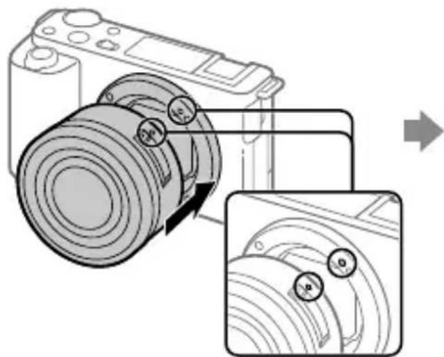 SONY ZVE10L - Zakładanie obiektywu - 1