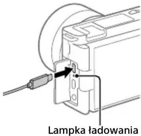 SONY ZVE10L - Przewodem USB (w zestawie) podłącz aparat z włóżonym akumulatorem do zasilacza (w zestawie), a zasilacz podłącz do gniazda elektrycznego. - 1