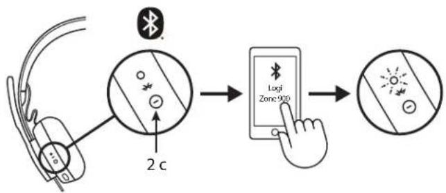 LOGITECH Zone 900 - ПІДКЛЮЧЕННЯ ЗА ТЕХНОЛОГІЄЮ BLUETOOTH - 3