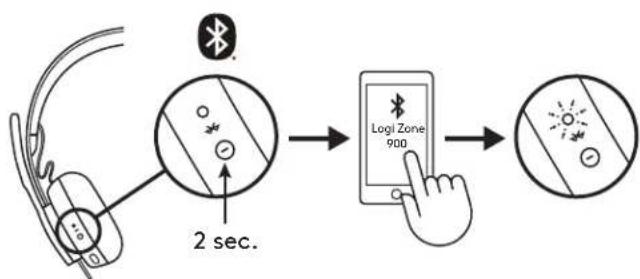 LOGITECH Zone 900 - PAIRING VIA BLUETOOTH® - 3