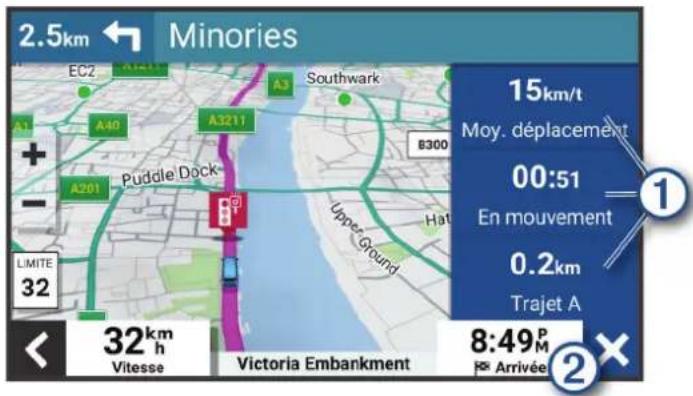 GARMIN CamperVan - Affichage d'informations personnalisées sur le trajet sur la carte - 1