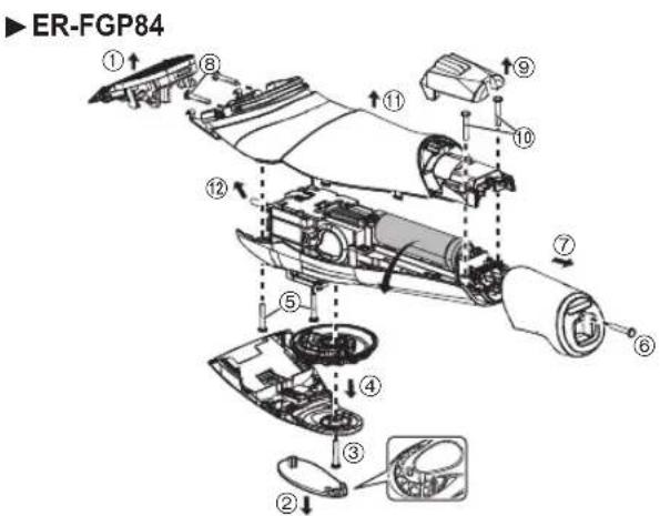 PANASONIC ERFGP84 - Verwijder de batterijen zoals worden afgebeeld - 1