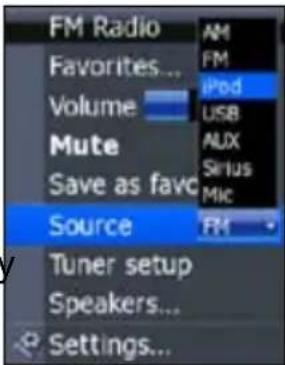 LOWRANCE SonicHub Marine - Selecting an audio source - 1