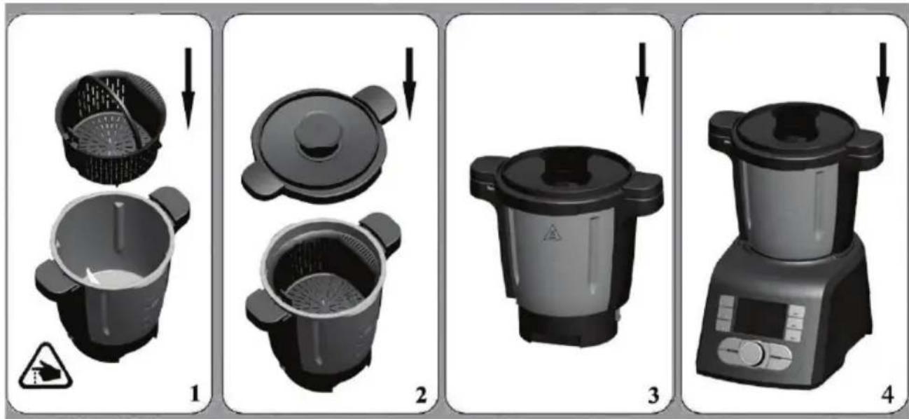 THOMSON THCM8255 - Installer le panier intérieur : - 1