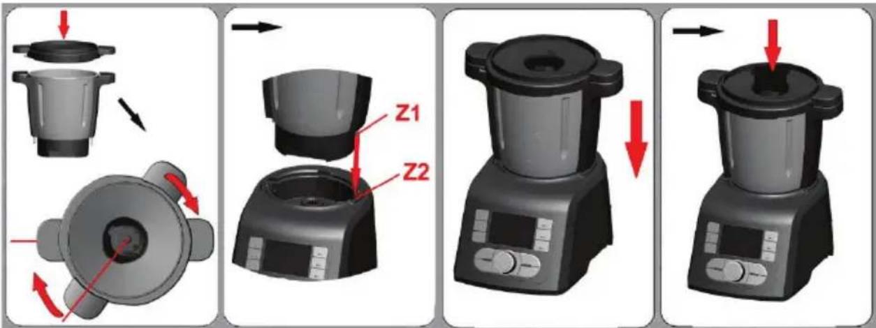 THOMSON THCM8255 - Comment installer le bol : - 1